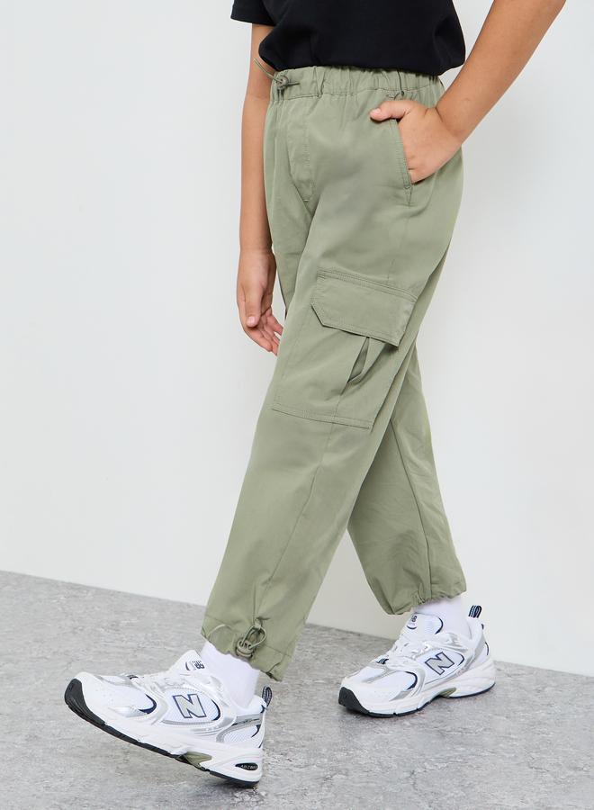 تايك تو بنطال كارغو قطني للأولاد - أخضر - Image 2