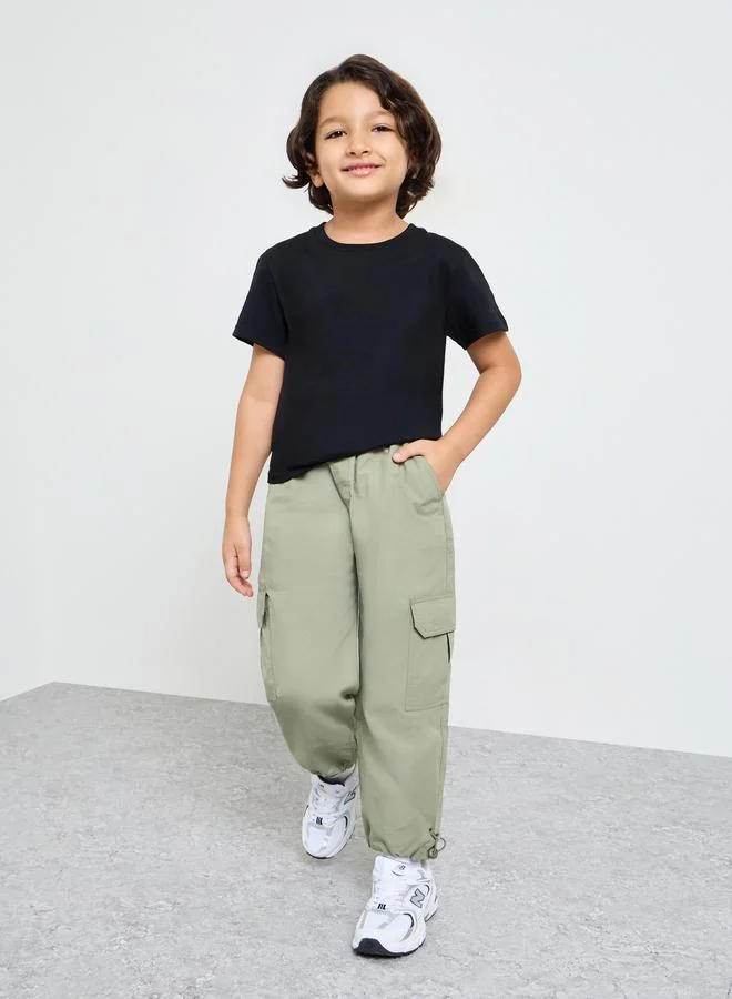 Take Two Boys Green Cotton Cargo Pants