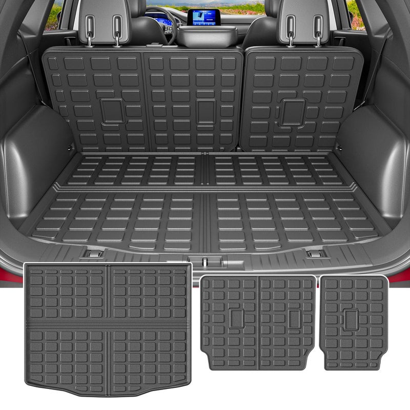 powoq Cargo Liner Compatible with 20202025 Ford Escape Trunk Mat All Season Protection TPE Cargo Mat Replacement for 2020 2021 2022 2023 2024 2025 Ford Escape Accessories Trunk MatBackrest Mat