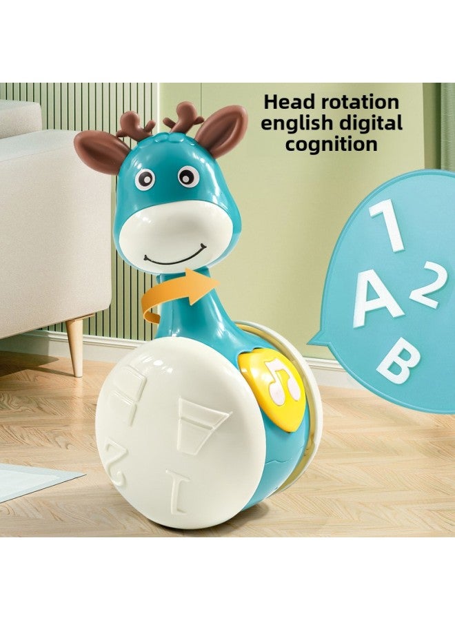 Sliding Fawn Tumbler Children's Educational Early Education Cartoon Toy Baby Comfort Coax Baby Early Education Guide To Learn Crawling-color:[Green] 6-in-1 Fawn Sliding Tumbler E-commerce Box  - Image 5