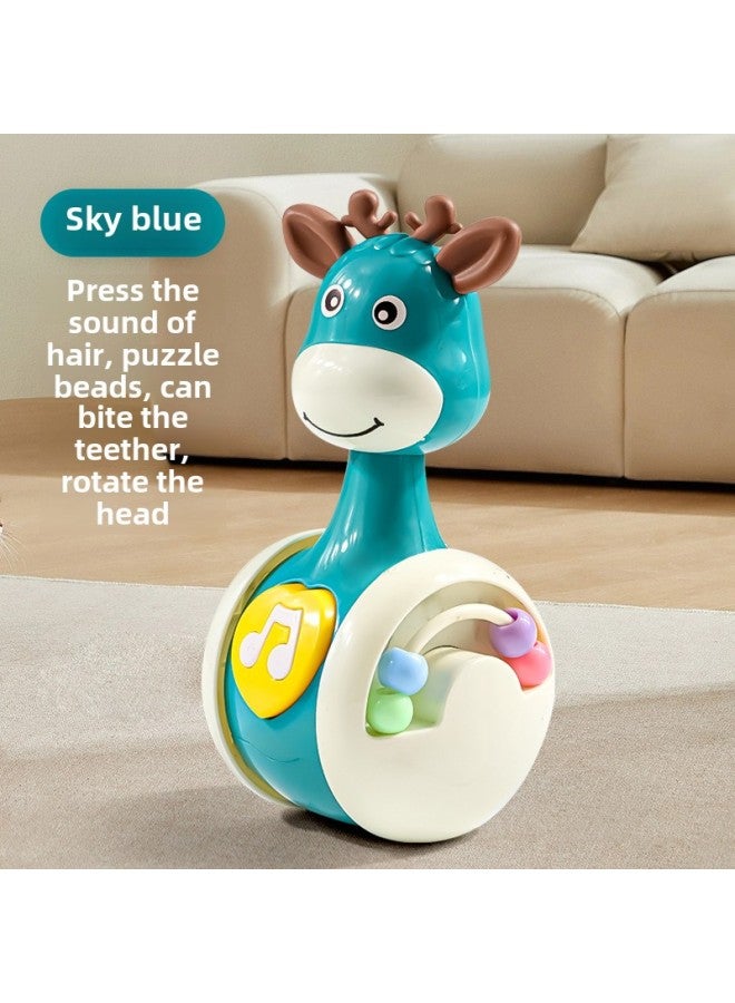 Sliding Fawn Tumbler Children's Educational Early Education Cartoon Toy Baby Comfort Coax Baby Early Education Guide To Learn Crawling-color:[Green] 6-in-1 Fawn Sliding Tumbler E-commerce Box  - Image 1