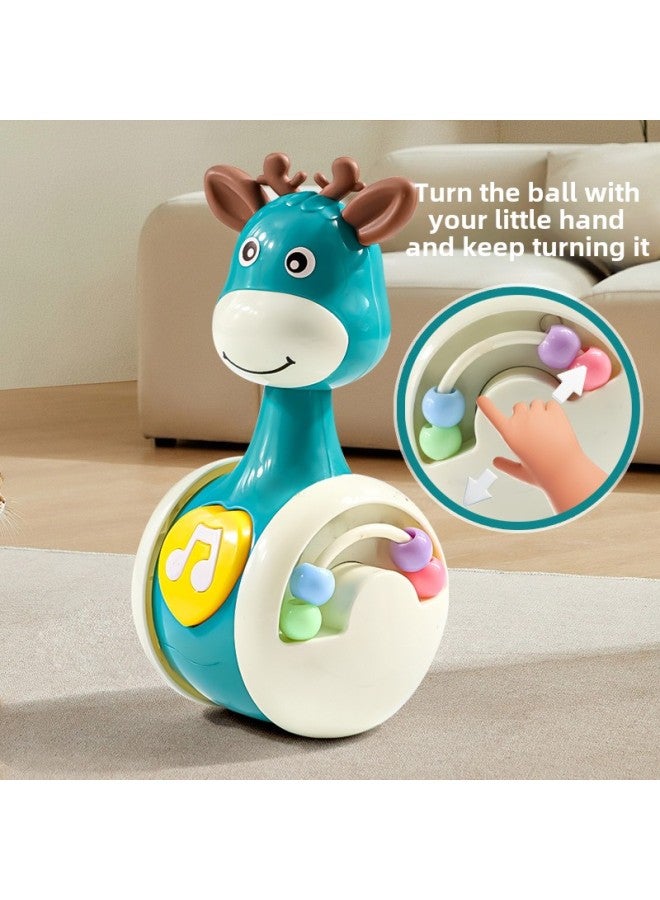 Sliding Fawn Tumbler Children's Educational Early Education Cartoon Toy Baby Comfort Coax Baby Early Education Guide To Learn Crawling-color:[Green] 6-in-1 Fawn Sliding Tumbler E-commerce Box  - Image 4