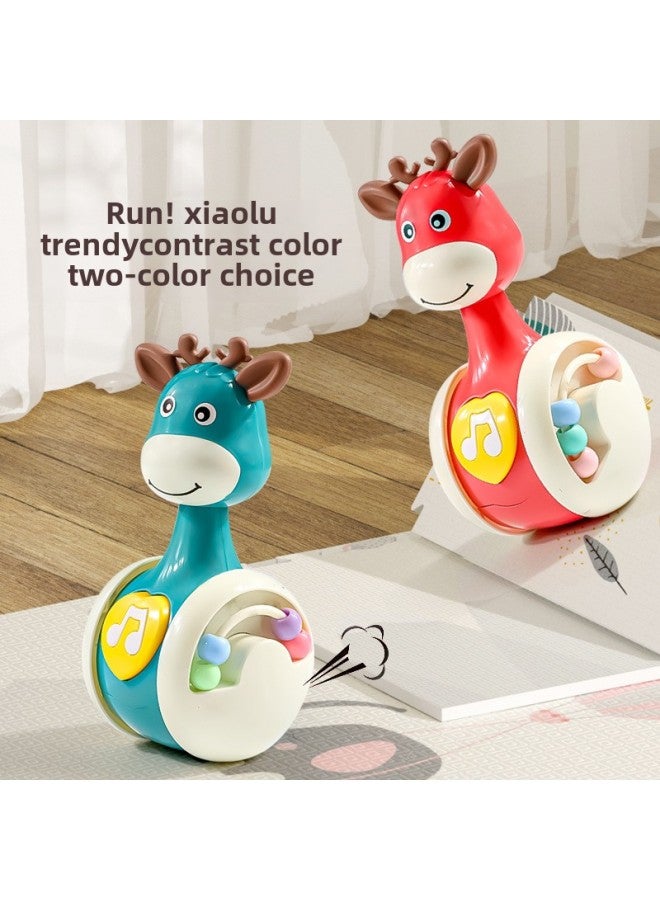 Sliding Fawn Tumbler Children's Educational Early Education Cartoon Toy Baby Comfort Coax Baby Early Education Guide To Learn Crawling-color:[Green] 6-in-1 Fawn Sliding Tumbler E-commerce Box  - Image 3