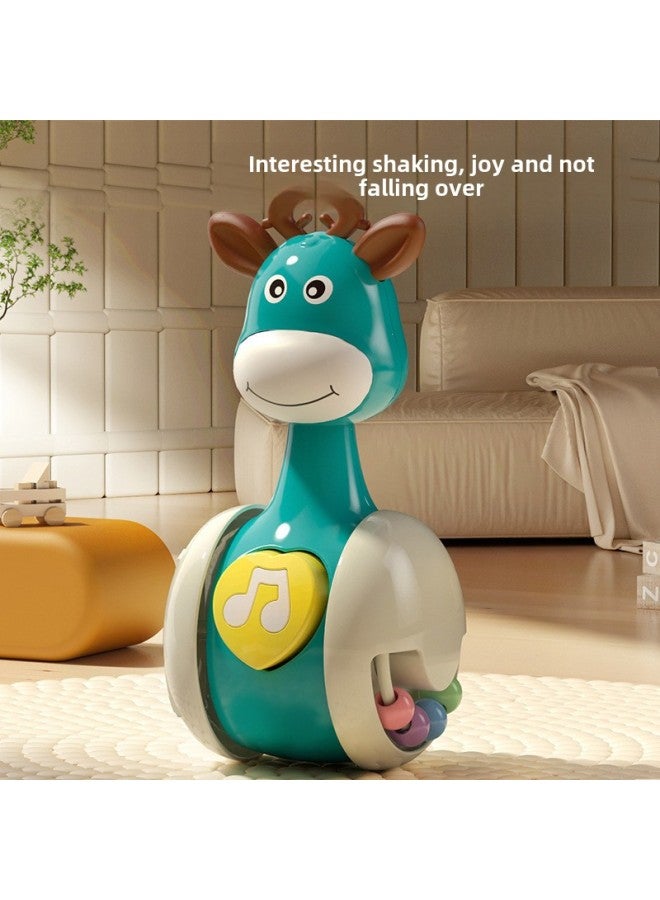 Sliding Fawn Tumbler Children's Educational Early Education Cartoon Toy Baby Comfort Coax Baby Early Education Guide To Learn Crawling-color:[Green] 6-in-1 Fawn Sliding Tumbler E-commerce Box  - Image 2