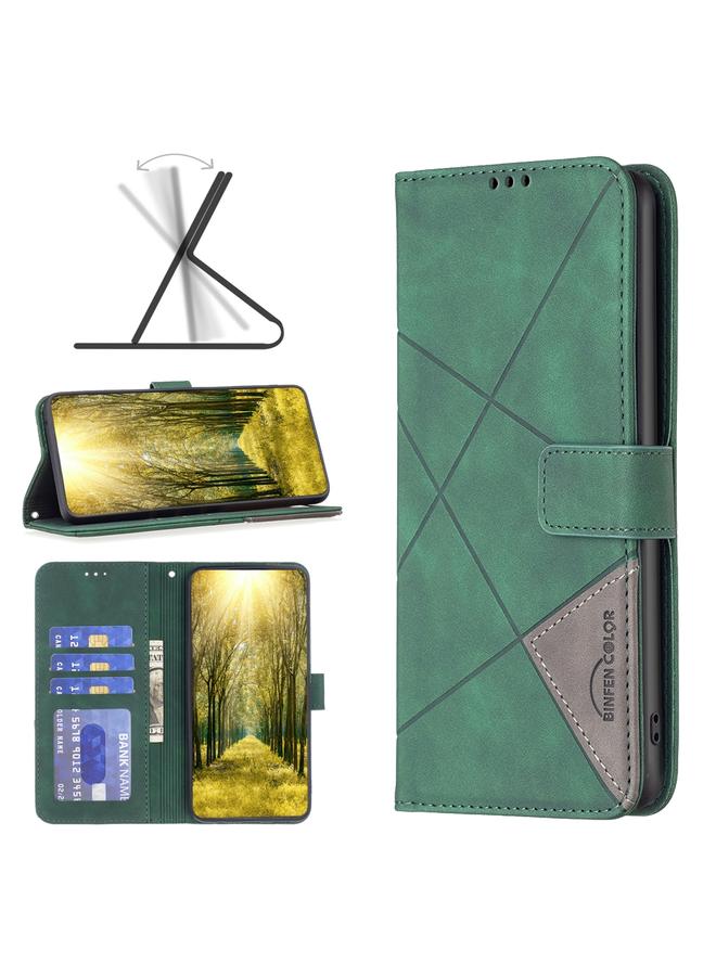 اس-توب جراب لهاتف Samsung Galaxy A04e مصنوع من الجلد بمشبك مغناطيسي ونقشة معينية - Image 1