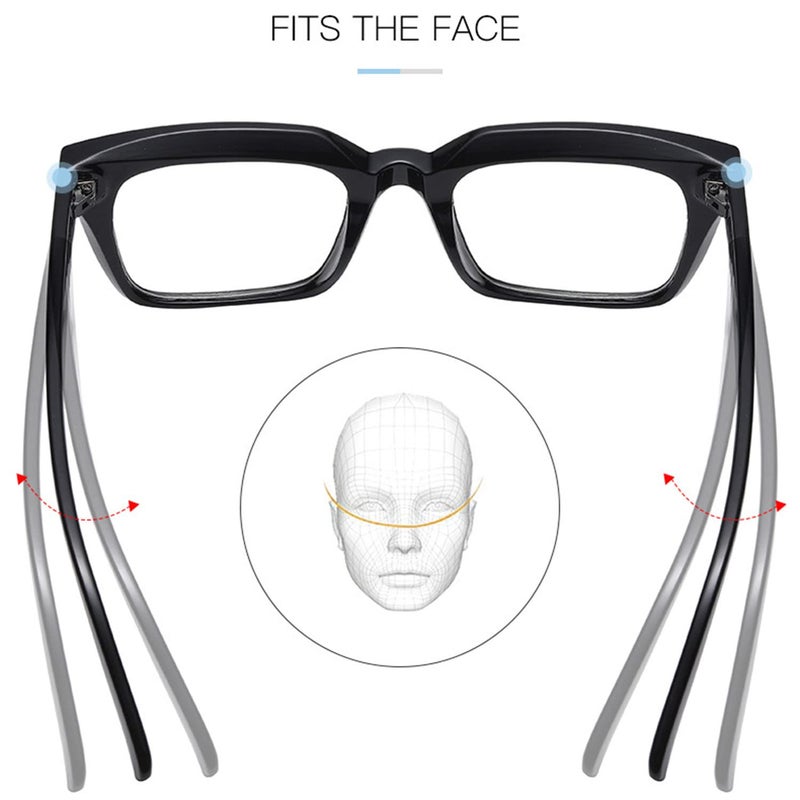 EYLRIM Classic Thick Square Frame Clear Lens Glasses for Women Men Non Prescription Eyeglasses(A1 Bright Black) - Image 5