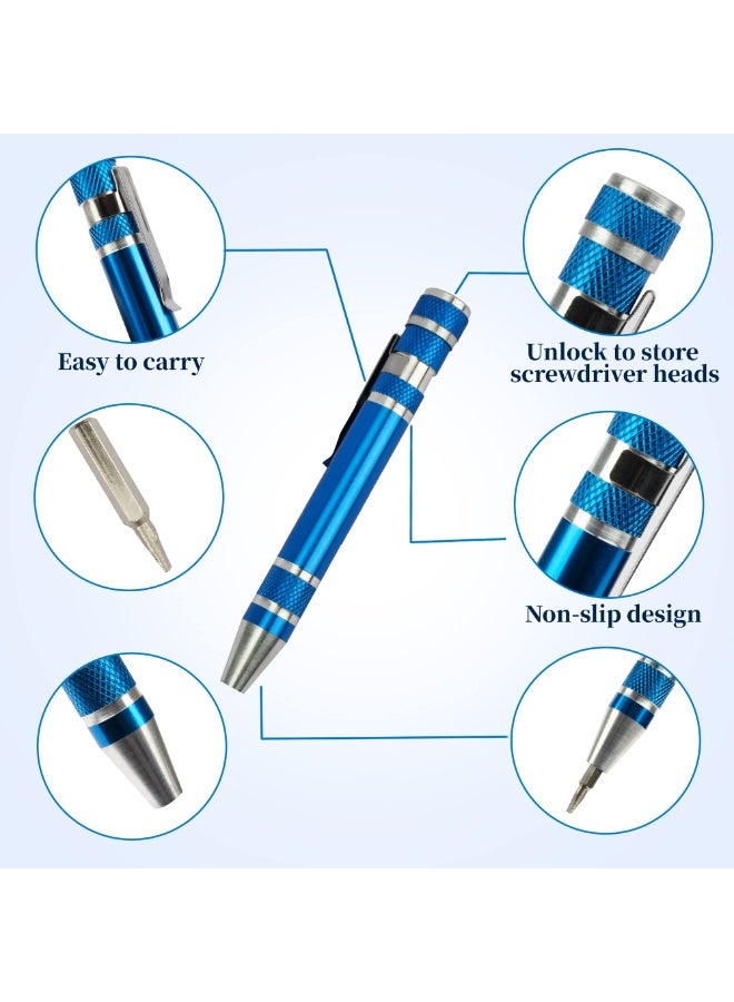 8-In-1 Mini Screwdriver Set Small Screwdriver Pen Magnetic Repair Tool Edc Compact Precision Small Tool Suitable For Daily Home Modification Of Computer Glasses (Blue) - Image 4