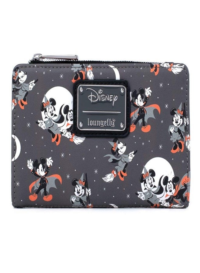 Loungefly Disney Mickey and Minnie Mouse All Over Print Halloween Flap Wallet - Image 1