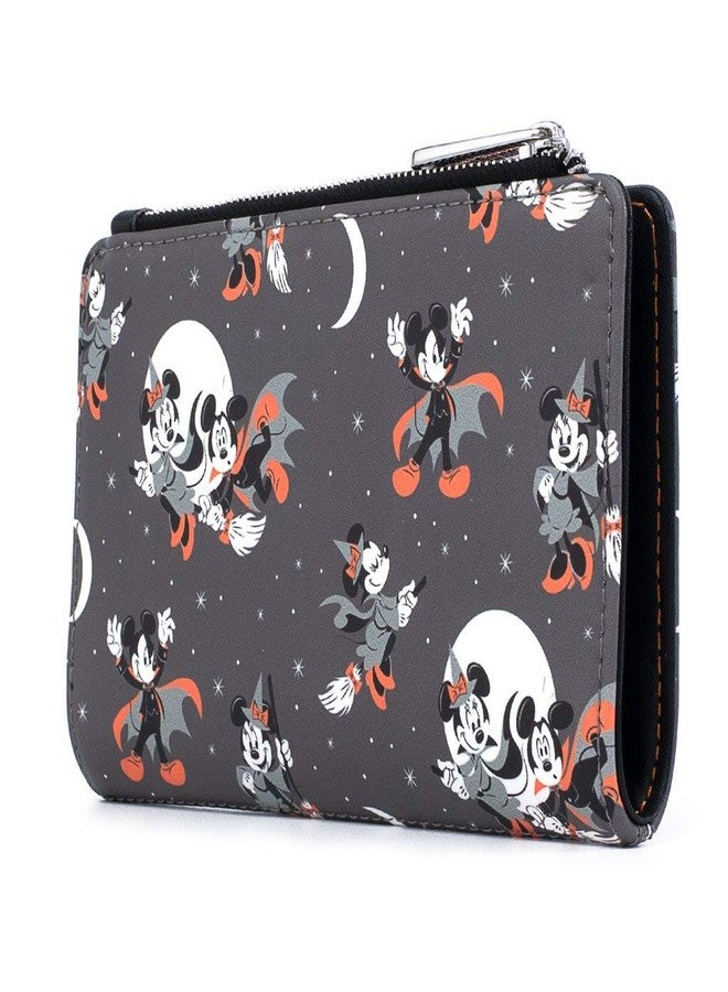 Loungefly Disney Mickey and Minnie Mouse All Over Print Halloween Flap Wallet - Image 3