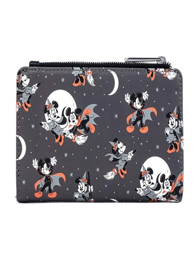 Loungefly Disney Mickey and Minnie Mouse All Over Print Halloween Flap Wallet - Image 2