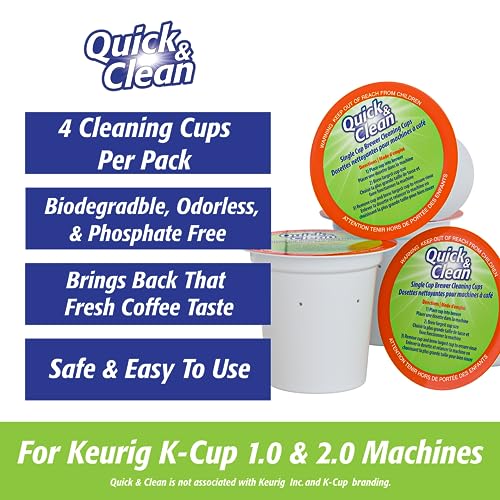 QUICK CLEAN Quick & Clean 4-Pack of Cleaning Cups with Descaler Bundle (2 Total Uses) - 2.0 Compatible, Descaling Solution for Keurig, Nespresso, Ninja, Delonghi, All Coffee and Espresso Machines - Image 3