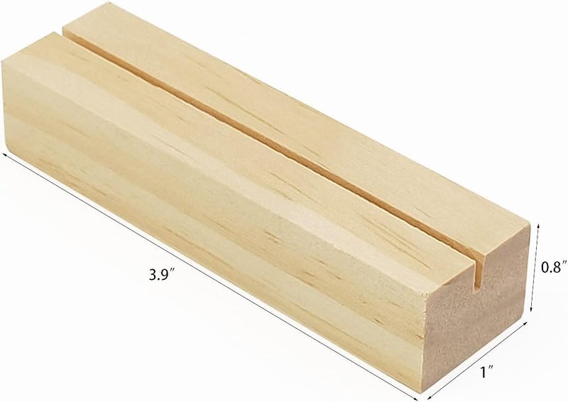 Snoogg SNOOGG 6 inch 5 pc Pack Pine Wood Place Card Holders Wood Table Number Stands Picture Holder Acrylic Sign Holders for Wedding Dinner Home Party Events Decoration  - Image 2