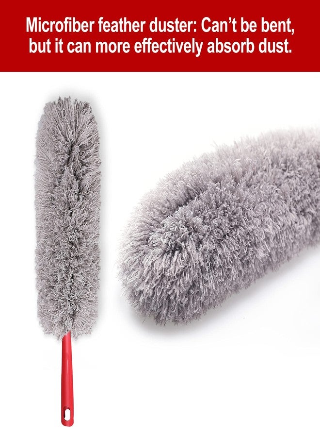 CLEANHOME 69" Bendable Microfiber Feather and Chenille Duster Kit, with Aluminum Telescoping Handle & 2 Removable Washable Heads, Duster for Ceiling Fan, Furniture Top, High Places - Image 3