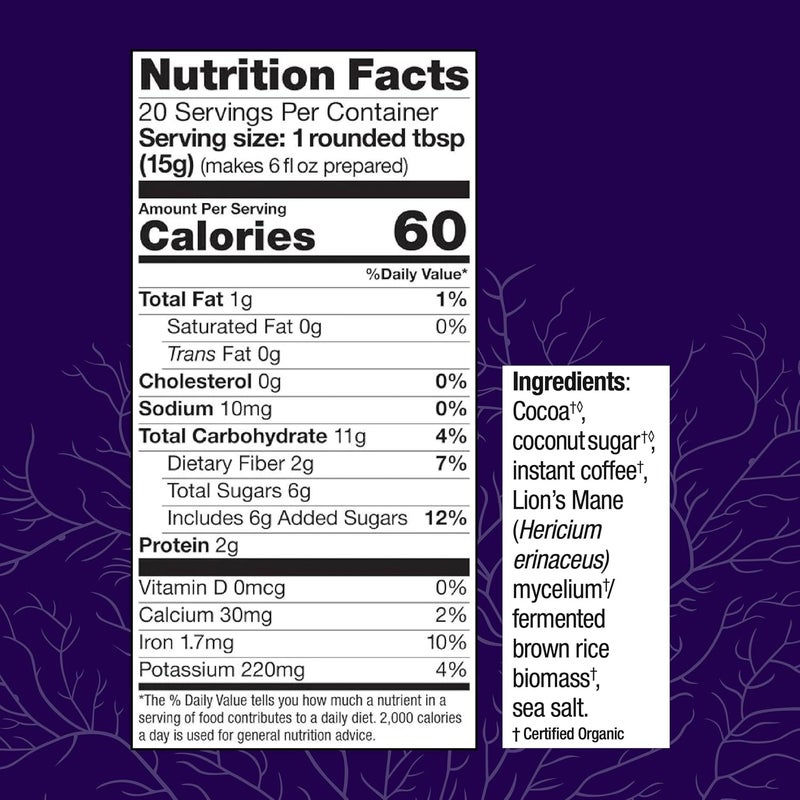 Host Defense MycoBrew Mocha - Superfood Mushroom Drink Mix with Lion's Mane, Cocoa, and 100% Arabica Coffee - 10.6 oz (20 Servings) - Image 2