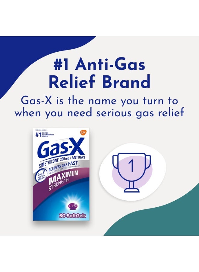 Gas-X كبسولات غاز-إكس أقصى قوة لتخفيف الغاز بسرعة، 30 حبة - Image 5