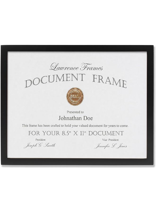 Lawrence Frames Frames Black Wood Certificate Picture Frame, Gallery Collection, 8-1/2 by 11-Inch  - Image 1