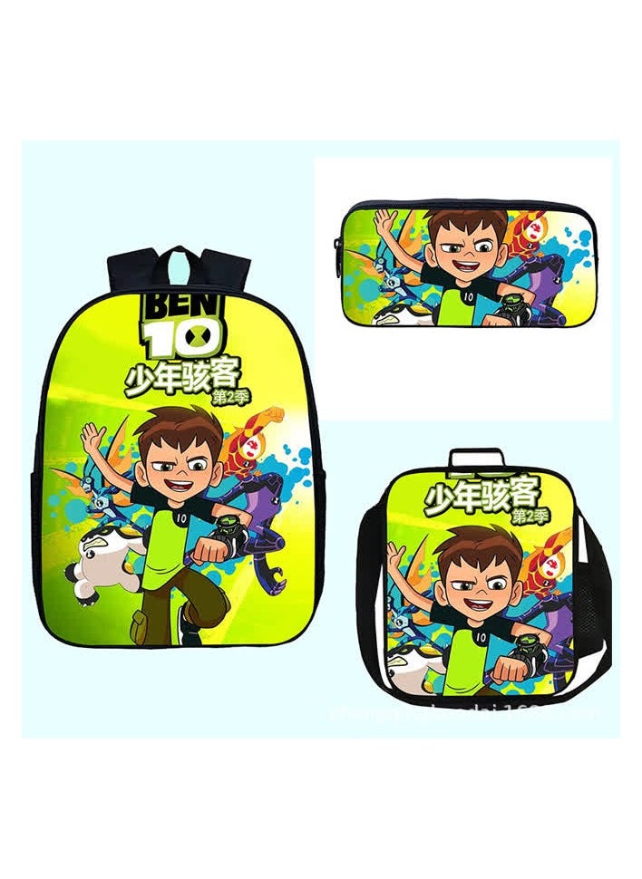 Generic Hot-selling teenager hacke schoolbag ben10 primary and secondary school students backpacks saddle bag pen bag three-piece set new,6-Three-piece set (shoulder bag + satchel + pencil bag)  - Image 4
