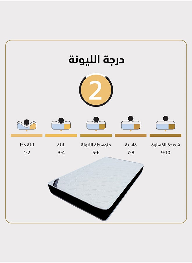 إن - هاوس نسيم ريفي | مرتبة سرير متعددة الطبقات 9 طبقات بوجهين ارتفاع 20 سم قياس مفرد - 100x190 سم - أسود وأبيض  - Image 4