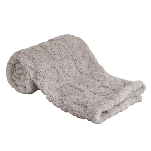 Yurhap Fleece Baby Blanket Heart Checkered, Ultra Soft Cozy Baby Blankets for Boys Girls, Fluffy Infant Toddler Newborn Receiving Gifts for Crib Stroller 30"x40" (Oxford Tan) - Image 1