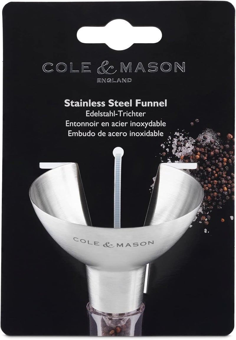 COLE & MASON Stainless Steel Salt and Pepper Funnel - Versatile Small Funnel for Filling Spice Jars and Other Kitchen Essentials - Convenient Funnels for Kitchen Use Filling Bottles - Metal Funnel - Image 4