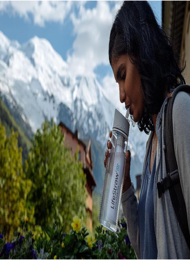 LifeStraw - Go Water Filter Bottle With 2-Stage Integrated Filter Straw For Hiking, Backpacking, And Travel, Clear - Image 1