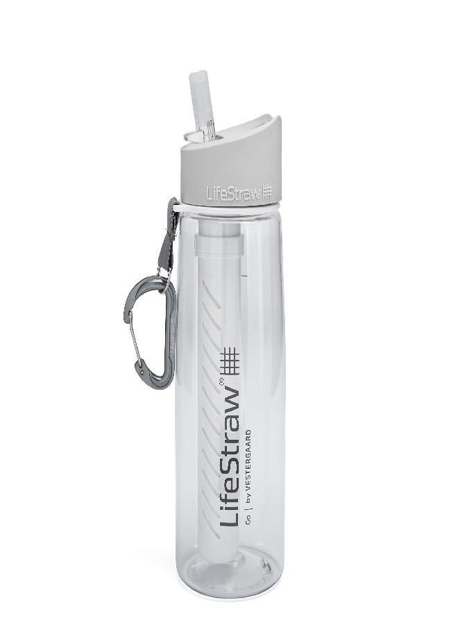 LifeStraw - Go Water Filter Bottle With 2-Stage Integrated Filter Straw For Hiking, Backpacking, And Travel, Clear - Image 1