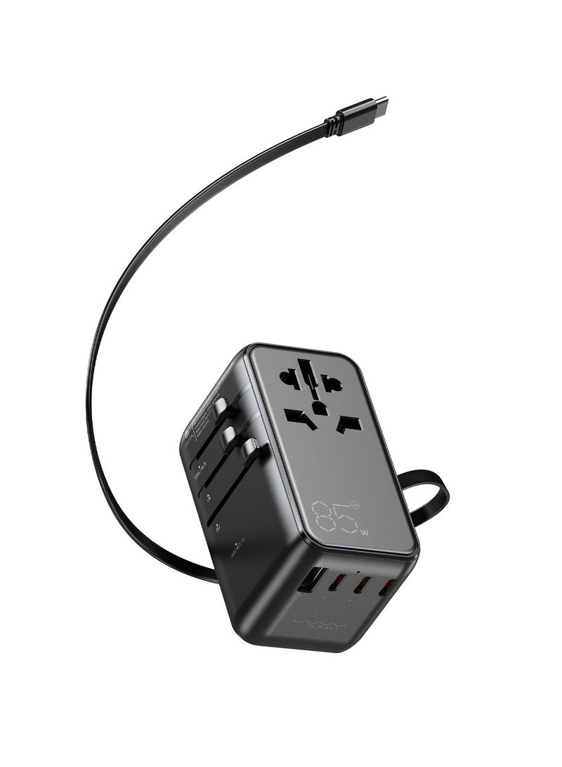 VYVYLABS شاحن سفر سريع 85 واط من فيفيلابس سلسلة إكسبلورر 4 منافذ + AC مع كابل Type-C - Image 2