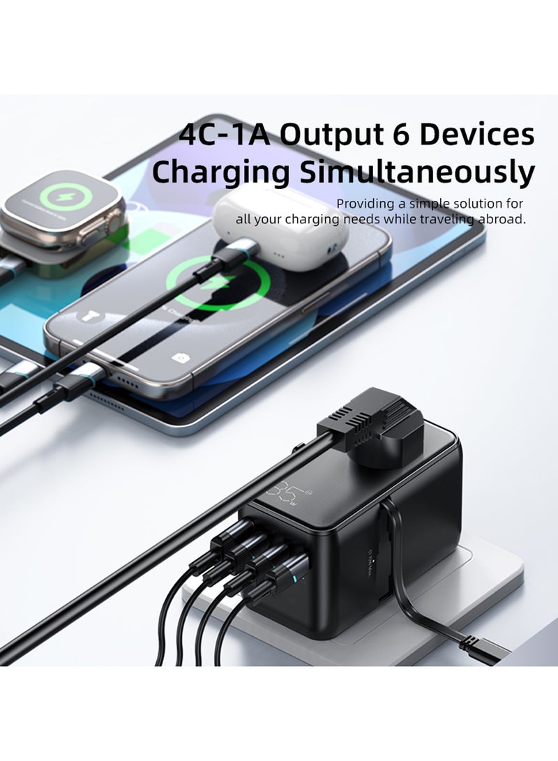 VYVYLABS شاحن سفر سريع 85 واط من فيفيلابس سلسلة إكسبلورر 4 منافذ + AC مع كابل Type-C - Image 5