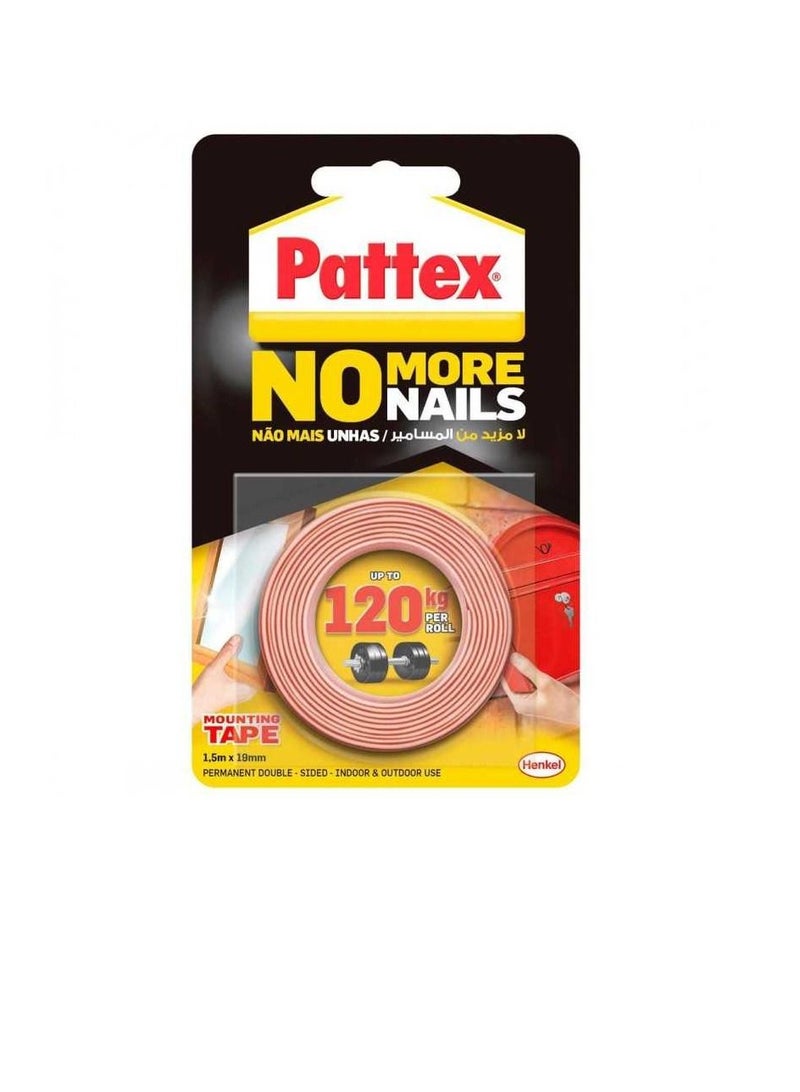 Pattex No More Nails 120kg - Mounting Tape - (1.5m X 19mm) - Image 2