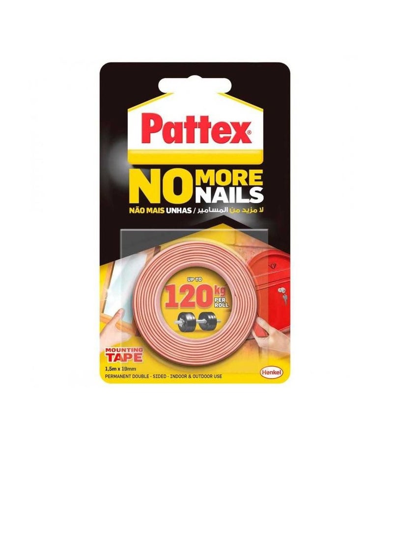 Pattex No More Nails 120kg - Mounting Tape - (1.5m X 19mm) - Image 3