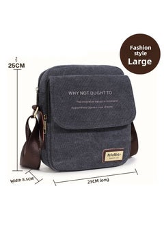 Generic 2023 Mens Premium Canvas Bag Thickened Durable Casual Korean Style MessengerBlack Black 
