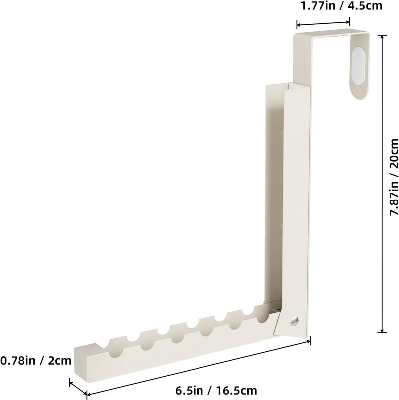 BAKON Over The Door Hanger Folding Clothes Drying Rack, Folding Hanging Coat Rack for Indoor Laundry Room Compact Small Space Foldable Portable Clothing Hanger Hook Collapsible-2 Pack (Beige) - Image 4