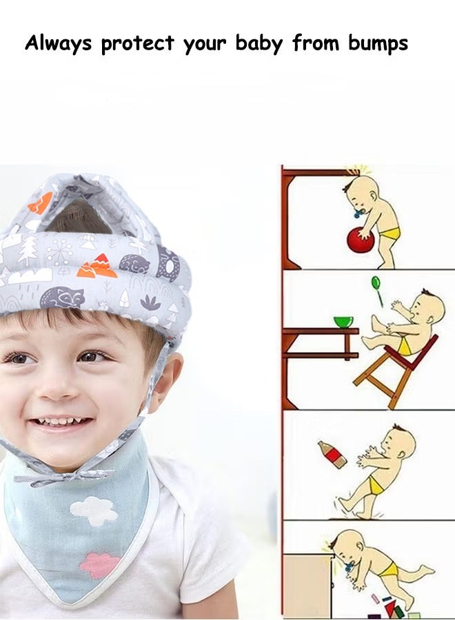 Aissiora Baby Helmet for Crawling Walking Adjustable Baby Anti-Fall Head Protection Cushion Pillow Toddler Infant Cap Bumper Bonnet Child Protective Head Guard Hat for Playing - Image 3