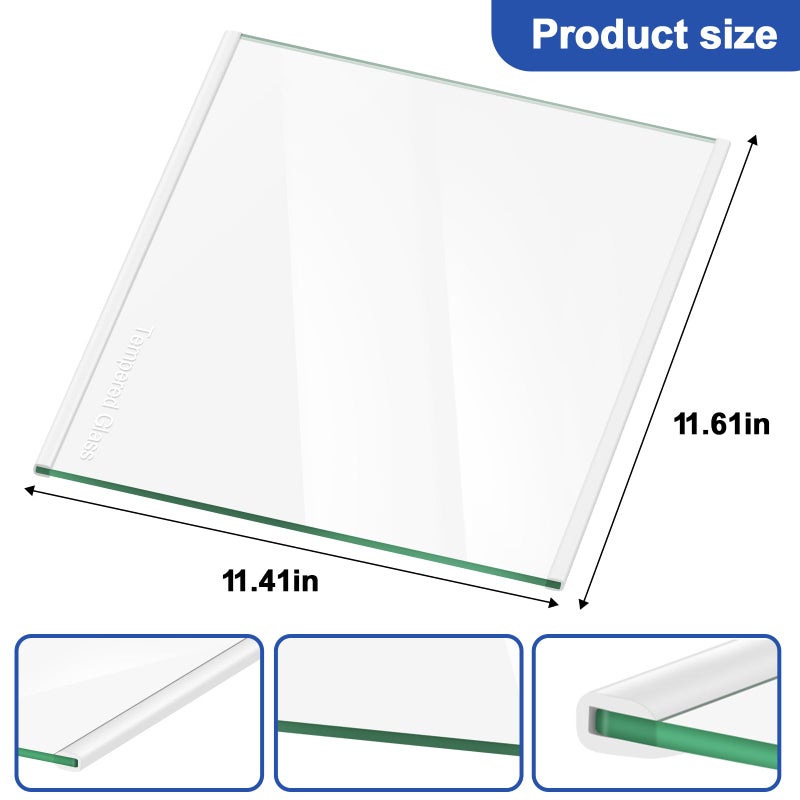 FBULWSEC UPGRADED W11130202 Freezer Glass Shelf, Fridge Tempered Glass Shelf for Whirlpool Freezer Shelf Replacement, Refrigerator Glass Door Shelf Parts Replaces W10527848, 4545865, EAP12347521, WRS571CIHZ04 - Image 4