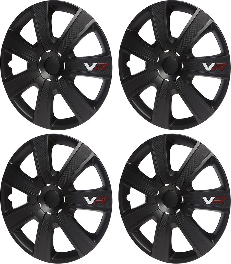 ALPENA طقم أغطية عجلات الكربون Alpena 58259A Vr - أسود - 15 بوصة - عبوة من 4 - Image 1