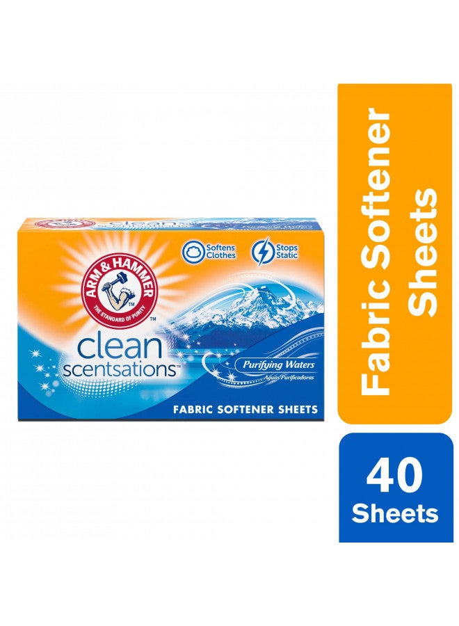 ARM & HAMMER Fabric Softener Sheets, 40 sheets, Purifying Waters - Image 2