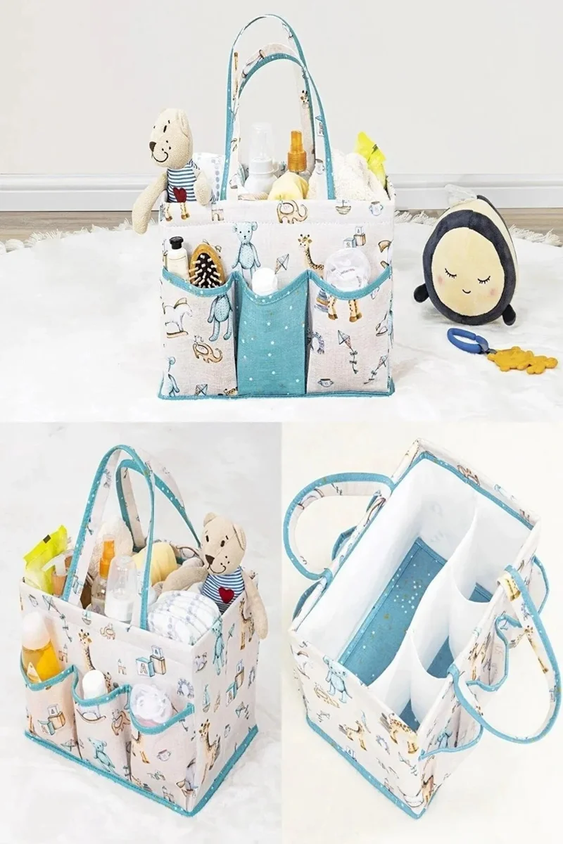 Nisahometeks Baby Set of 3 (Baby Care Bag, Baby Care Bag, Baby Dirty Laundry & Toy Basket)