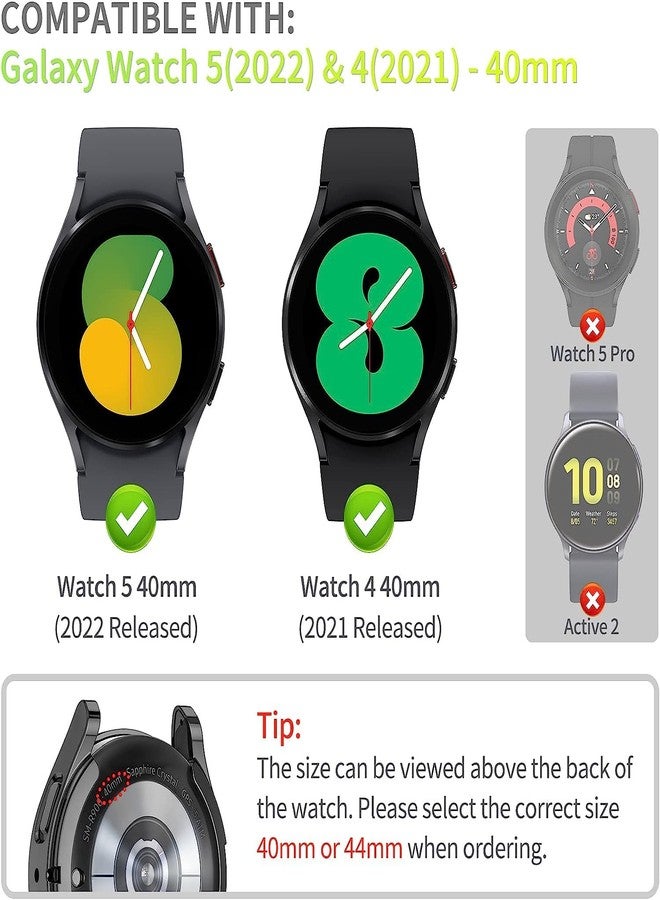 RICHONE [16Pack] Compatible with Samsung Galaxy Watch 4/5/FE 40mm Screen Protector, Flexible TPU Bumper Case Full Protection Face Covers Accessories for Samsung Watch FE 5/4 40 MM 16 Pcs Multicolor - Image 2