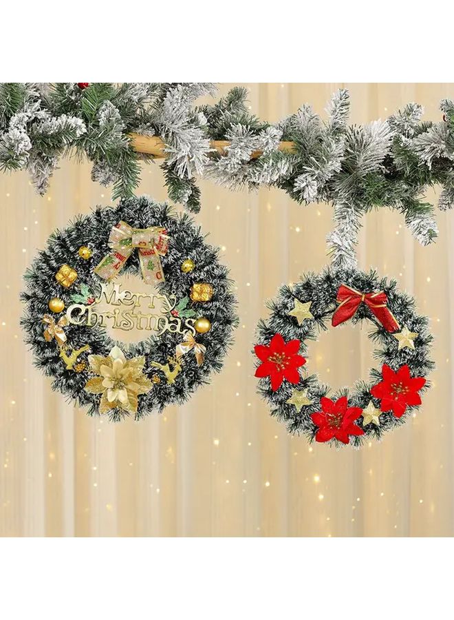 Golden Safflower Christmas Wreath Holiday Door Wall Decor Vintage Style Garland - Image 4