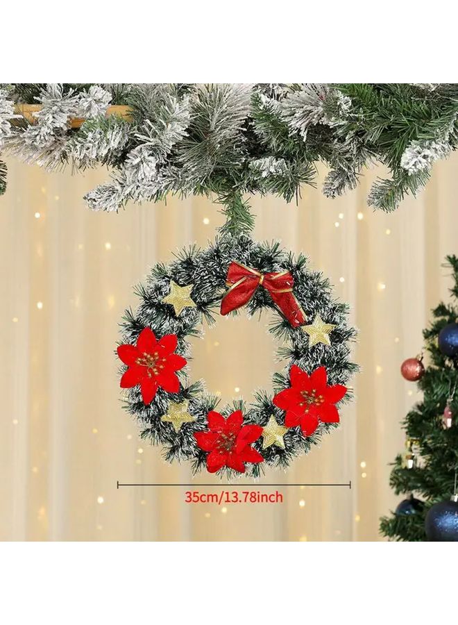 Golden Safflower Christmas Wreath Holiday Door Wall Decor Vintage Style Garland - Image 5