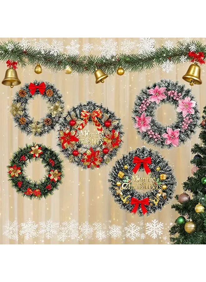 Golden Safflower Christmas Wreath Holiday Door Wall Decor Vintage Style Garland - Image 1