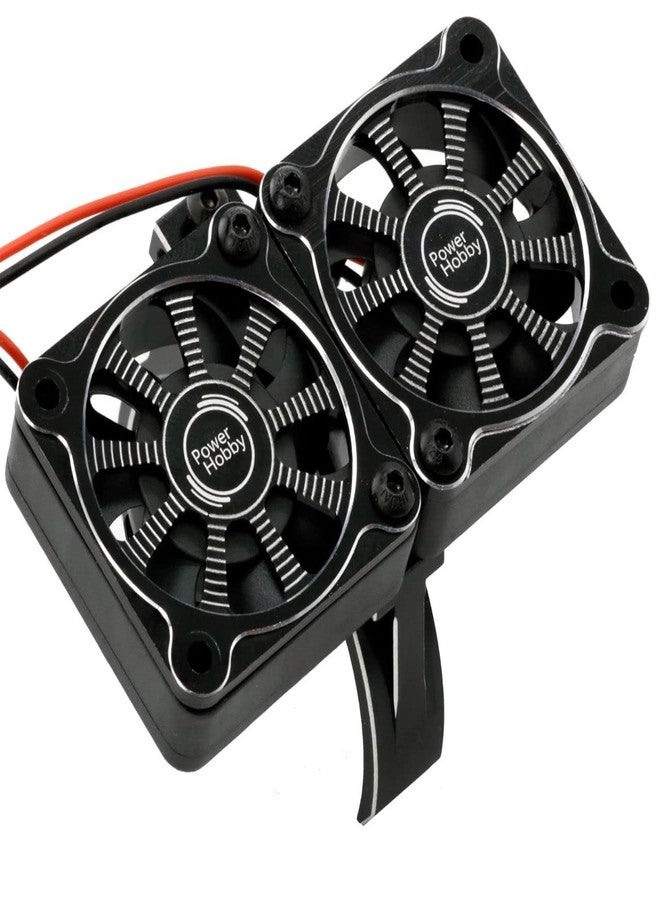 Power Hobbies Powerhobby Aluminum Heatsink 40mm 1/8 1/6 1/7 Dual High Speed Cooling Fans w/Cover (Black) - Image 1