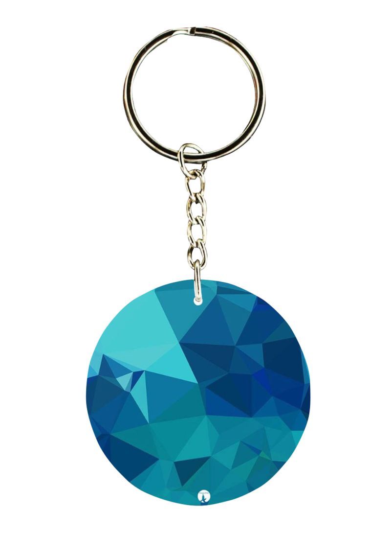 Double Sided Triangle Printed Keychain