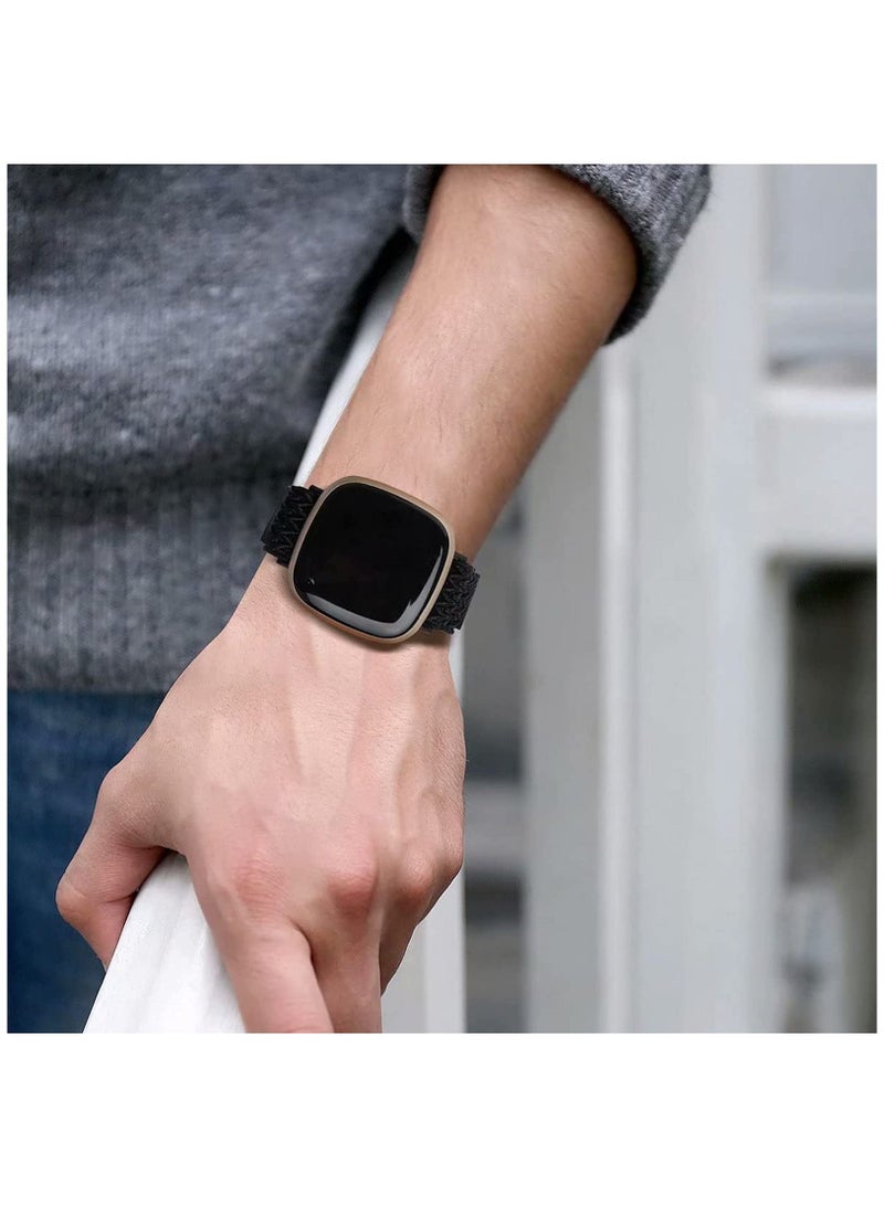 نيبمينينت Elastic Strap Compatible with Fitbit Versa 3/ Sense Strap,Adjustable Nylon Sports Straps for Women Men,Breathable Replacement Wristband - Image 5