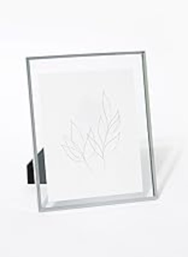 Matalan Standing Metal Photo Frame, Medium, 23 cm x 18 cm x 11 cm Size, Clear
