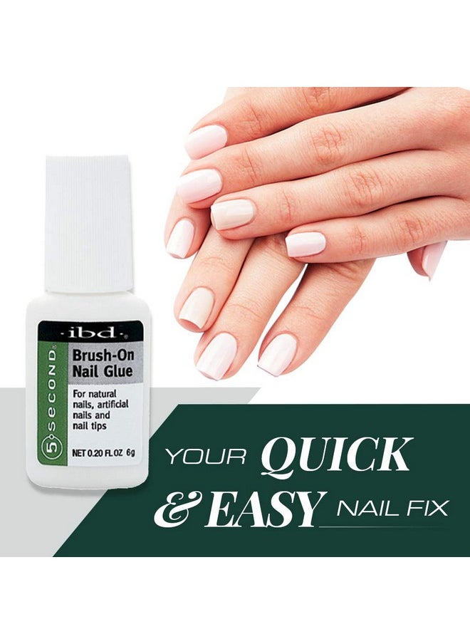 Ibd 5 Second Brush On Nail Glue 6 G, For Nail Tips, Full Cover Nails, And For Repairing Of Cracked, Split Natural Nails, 3 Packs  - Image 2