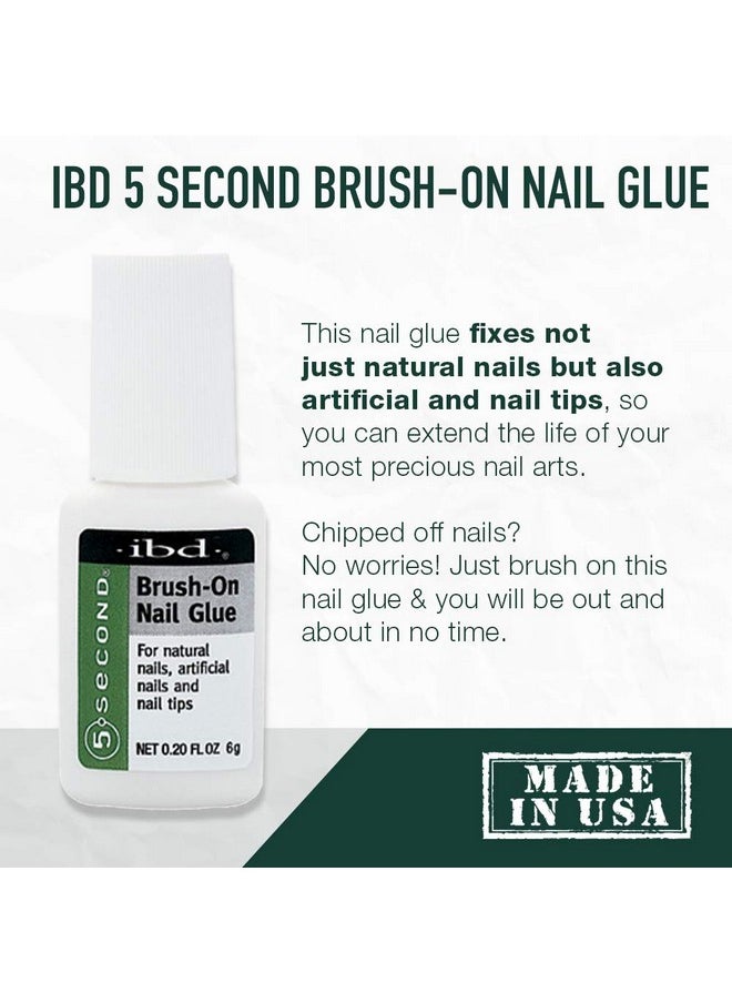 Ibd 5 Second Brush On Nail Glue 6 G, For Nail Tips, Full Cover Nails, And For Repairing Of Cracked, Split Natural Nails, 3 Packs  - Image 3