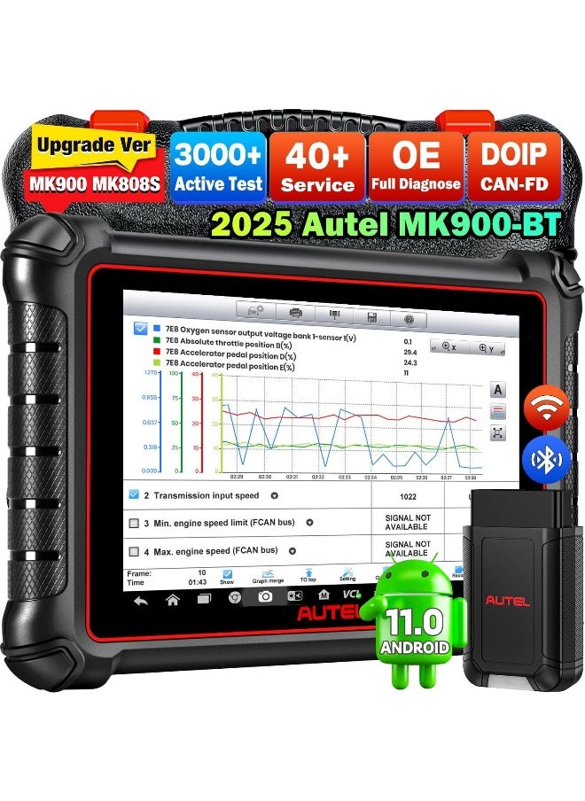 Autel Autel MaxiCOM MK900BT OBD2 Diagnosis: 2025 V2.0 Two-way Car Diagnosis  - Image 1
