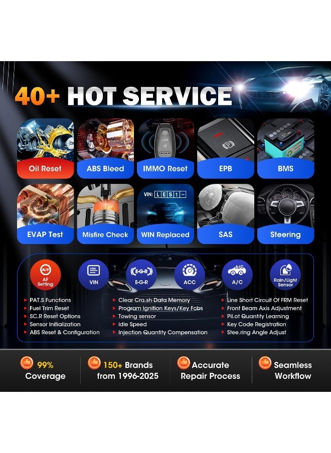 Autel Autel MaxiCOM MK900BT OBD2 Diagnosis: 2025 V2.0 Two-way Car Diagnosis  - Image 5