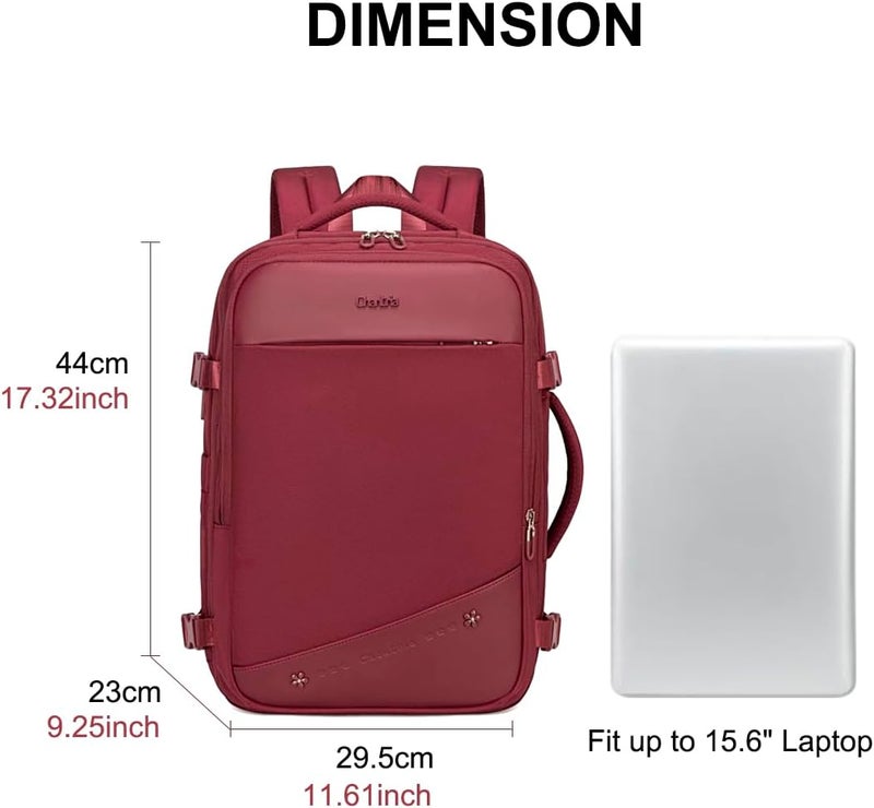 Chantria Laptop Backpack for Women, Carry On Travel Backpack with USB Charging Port, 15.6inch Laptop Backpack with Tablet Compartment Flight Approved, Water-resistant Backapck - Image 5